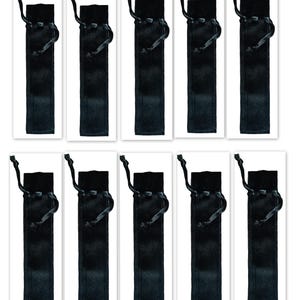 Set van 10 handgemaakte etuis met trekkoord van fluweel in diverse kleuren.