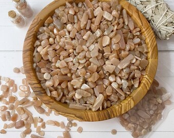 Lascas de Cristal de Pedra da Lua Polidas: Decoração Curativa com Pedras Preciosas Naturais