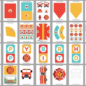 Fireman Birthday Printable Fire Chief Birthday Fire Truck - Etsy