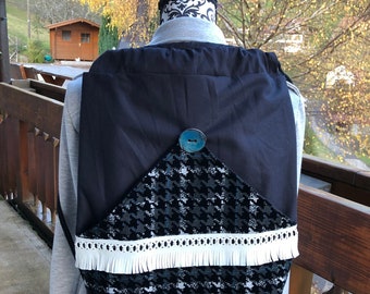 Rucksack schwarz/blau mit Aussentasche