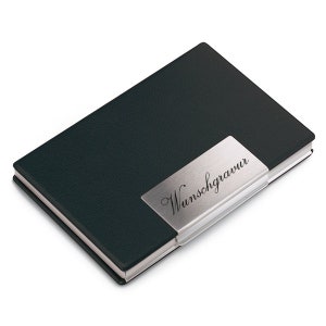 Visitenkartenetui aus Aluminium und Kunstleder ...