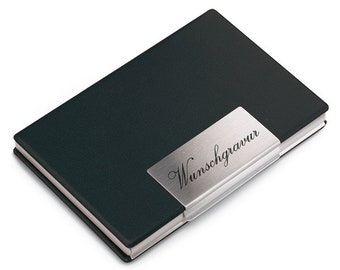 Business card case made of aluminium and synthetic leather...