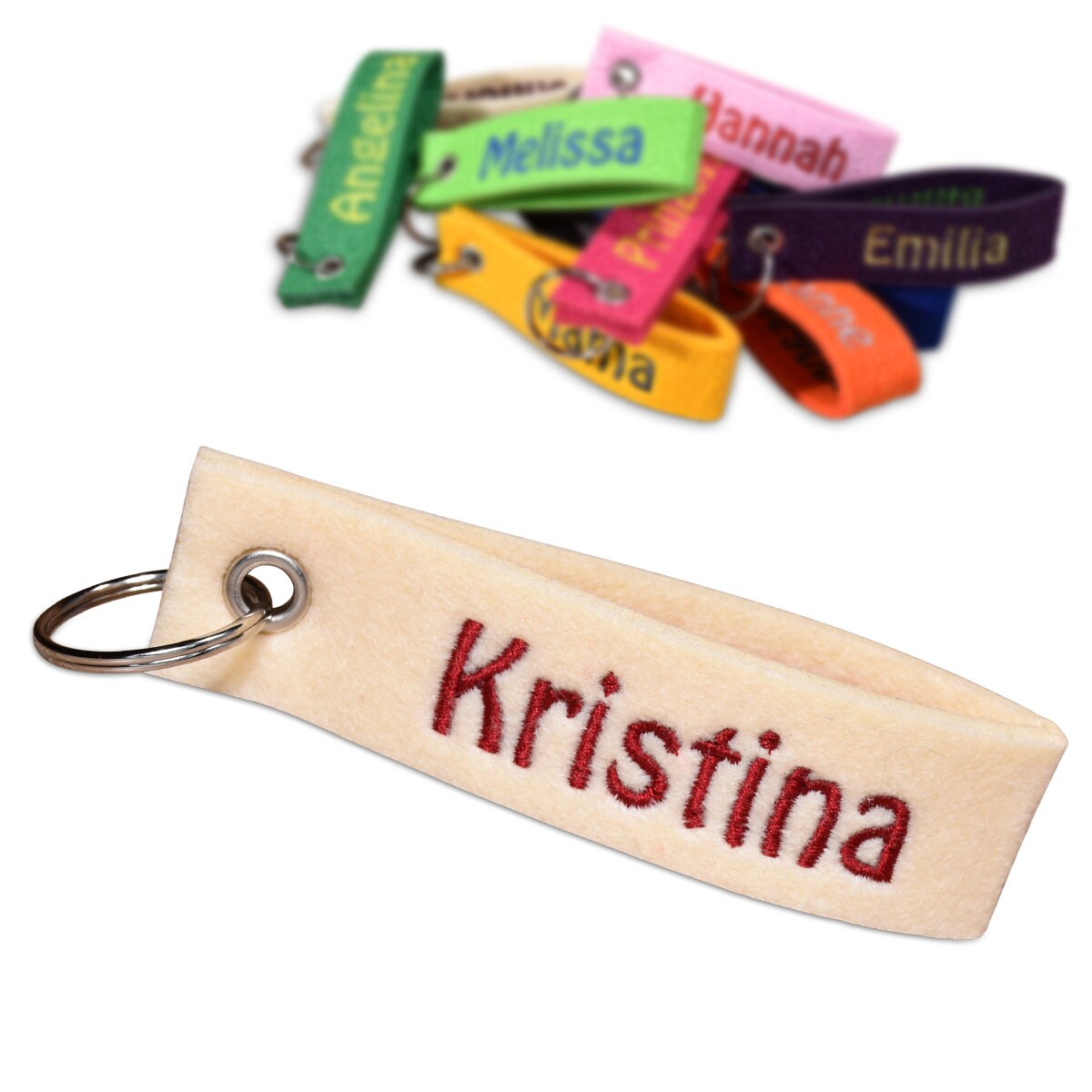 Portachiavi in feltro con ricamo personalizzato - Donna - Accessori