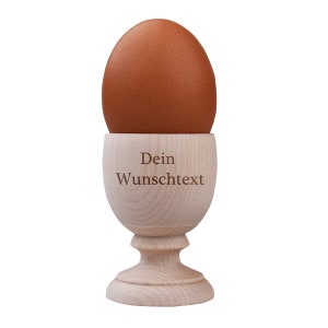 Personalized egg cup with desired engraving - made of wood - kitchen, breakfast, decoration - gift birthday, Christmas - dad, mom, children