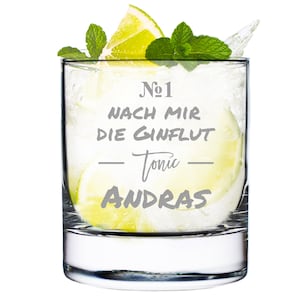 Gin glass with personalized engraving - tonic water - cocktail glass with engraving - perfect for drinks - saying: After me the gin flood
