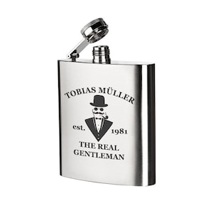 Edelstahl Flachmann inkl. Gravur Motiv a Gentleman