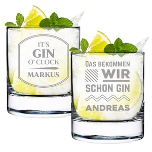 Gin Glas 2er-Set mit personalisierter Wunschgravur - tonic water - Sommer, Drinks - Weihnachten - Cocktailgläser- perfekt für Drinks - Set 3