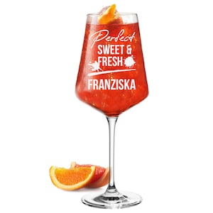 Leonardo Aperol Spritz Glas mit Gravur - für Cocktails und Drinks - das Glas für Aperitif und Wein - die Geschenkidee für Frauen und Männer