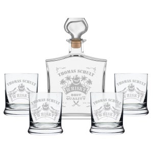 5 szt. Zestaw upominkowy do whisky butelka 4x kieliszki w zestawie...