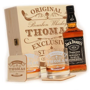 Jack Daniels 6-piece gift set with engraving - Personalized men&#39;s gift - Ideal for whiskey lovers - Birthday gift