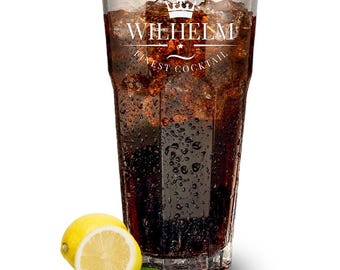 Cocktail Trinkglas 480 ml mit Gravur personalisiert - Geschenke für Frauen & Männer - Glas für Longdrinks und Cocktails - spülmaschinenfest