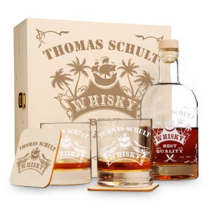 6 pezzi Set regalo whisky New York Bar con incisione...