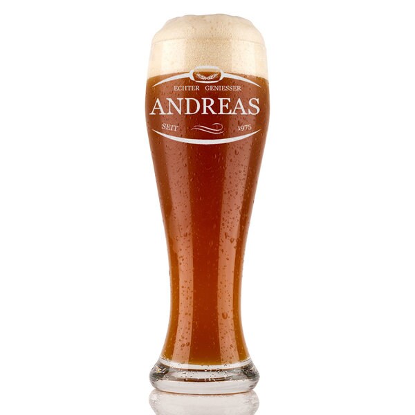 Un boccale da birra di frumento personalizzato, con incisione inclusa...