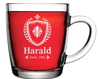 Tazza In Vetro Borosilicato Polar-effekt 340 Ml Con Incisione Personalizzata – Resistente Al Calore, Per Tè, Caffè, Regalo Idea