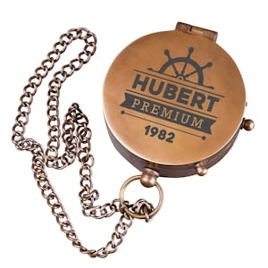 Metal compass brass with engraving for him and her - gift for birthday and anniversary - outdoor navigation compass with name