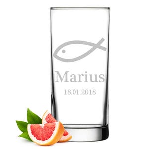 Vaso de agua 485 ml con grabado para niños - regalo para bautizo y cumpleaños - para niños y niñas - para agua y zumo