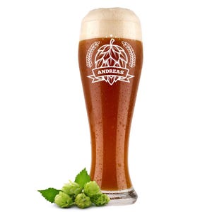 Wheat beer glass 0.5 liters with engraving for men - men&#39;s birthday gift - beer glass for wheat beer - Father&#39;s Day gift
