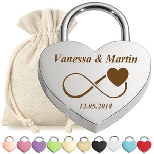 Cadeado do amor para casais com gravação - Presente para o Dia dos Namorados, casamento, aniversário e noivado - Cadeado de metal - amor romântico