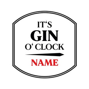 Gin Glas mit personalisierter Wunschgravur Wunschname Glas für Drinks mit Gravur perfekt für Genießer Spruch: It's Gin o'clock Bild 6