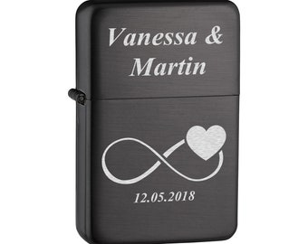Benzin Sturmfeuerzeug Geschenk für Paare - für Brautpaar zur Hochzeit, Verlobung und Jahrestag - Geschenke für Frauen und Männer