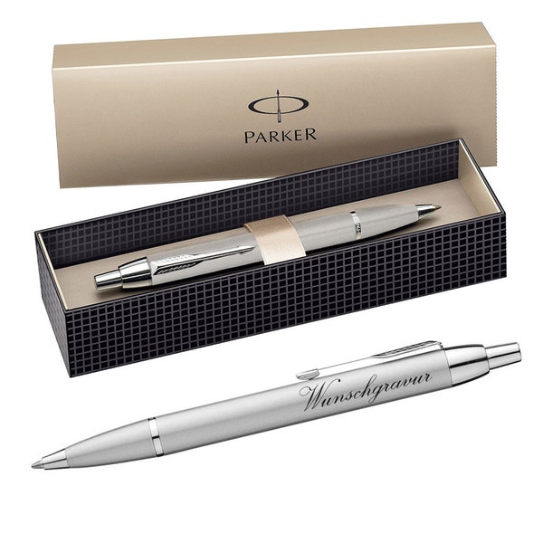 Parker IM ballpoint pen including engraving silver/white