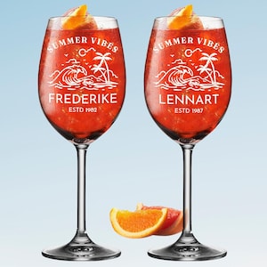 Aperitif Gläser 460 ml 2er-Set für Aperol Spritz mit Gravur - Geschenk-Idee für Frauen - Trinkgläser für Cocktails & Drinks