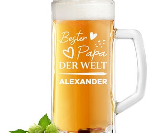 Kufel szklany 0,5L z grawerem - kufel dla mężczyzn - idealny prezent na Dzień Ojca i urodziny - prezent dla mężczyzn