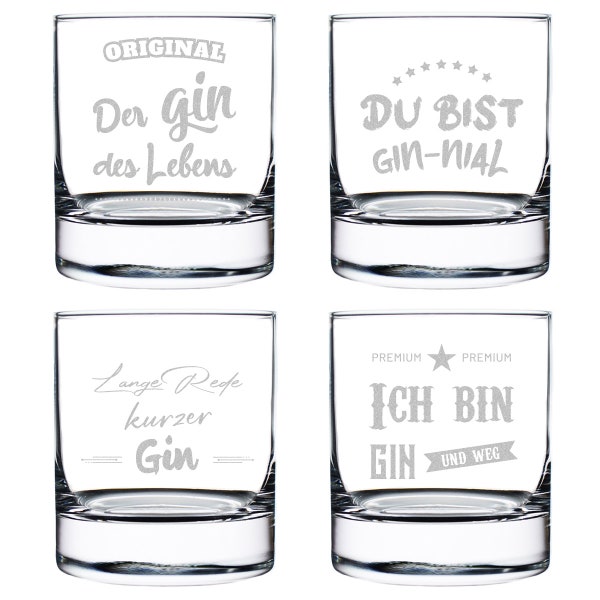 Ginglas 4er-Set mit Spruch Set 1