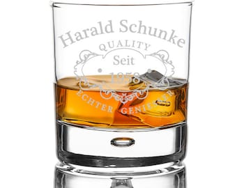 Personalized whiskey glass including engraving quality...