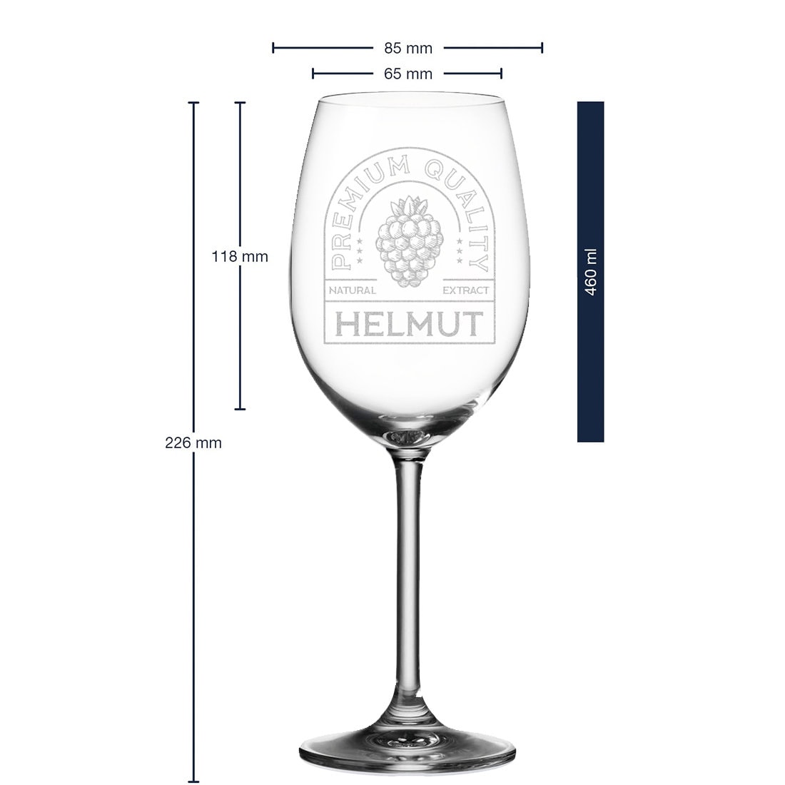 Leonardo calici da vino 460 ml set da 2 con incisione - regalo di nozze - regali per matrimoni, anniversari e fidanzamenti - bicchiere con nome - Italia