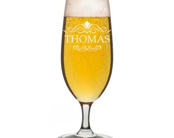 Leonardo Pilsner glass beer tulip including engraving ornament