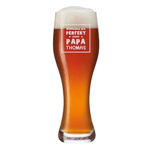 Leonardo Weizenbierglas 500 ml - Wunschmotiv - Geschenk für Papa, Vater - Vatertag - für Weizen, Weißbier - Motiv Niemand ist Perfekt