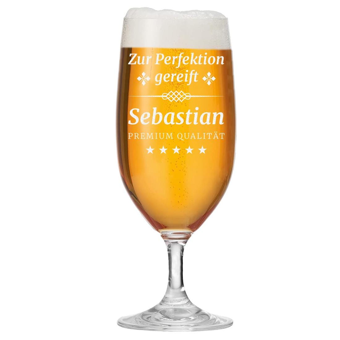Bierglas Tulpe 0,3 Liter mit Gravur als Geschenk zum Vatertag - Pilstulpe mit Namen - Ideal als Geburtstagsgeschenk - Glas für Pils & Export