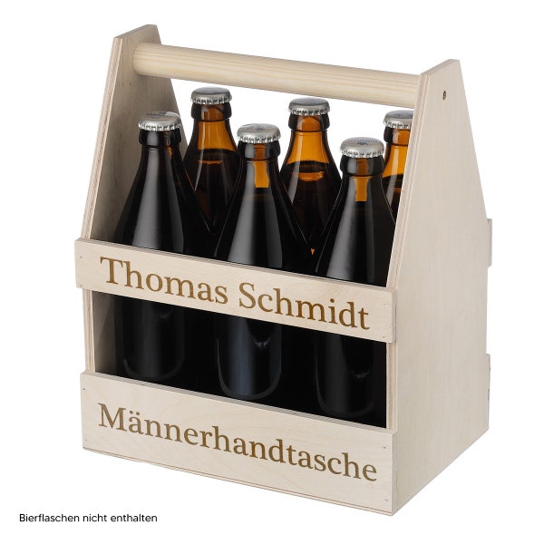 Men's handbag beer carrier 6 personalized with engraving motif men's handbag