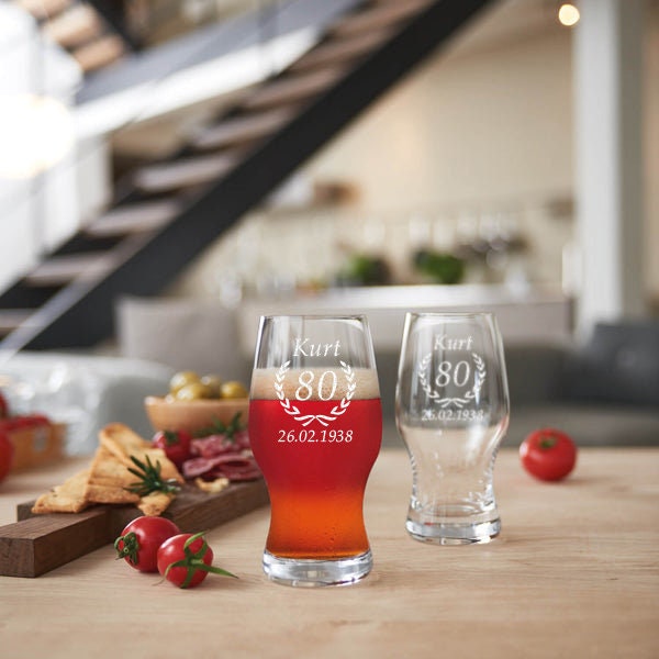 Verre à Bière Leonardo 0,5 L Avec Gravure Au Choix Pour Hommes Et Femmes - De Qualité De Marque - Pour Bière Pils, Blé, Bière Blonde Et Bière Artisanale - France