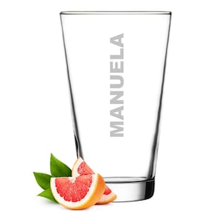 Longdrinkglas 300 ml mit personalisierter Gravur - Wasser Trinkglas mit Namen - ideal für Cocktails, Drinks und Aperitif - für Sie und Ihn