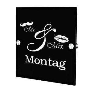 Plexiglas acrylplaat inclusief graveermotief Mrs. & Mr.