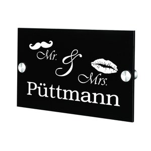 Plexiglas acrylplaat inclusief graveermotief Mrs. & Mr.