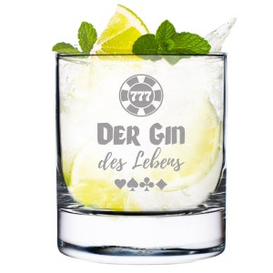 Gin glass with personalized engraving - Tonic - glass for cocktails, drinks - perfect for drinks - saying: The Gin of Life