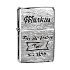 Petrol lighter with Best Dad in the World engraving - Father&#39;s Day gift - storm lighter for all fathers - the birthday gift