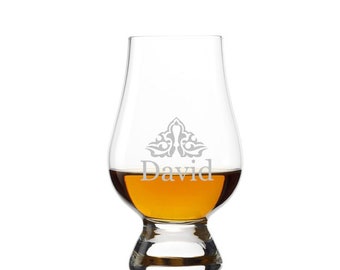 Whiskey Nosing Glencairn glass with engraving