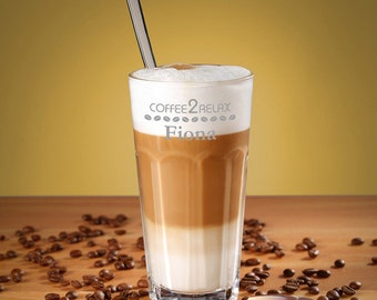 Bicchiere Per Latte Macchiato 480 Ml Personalizzato Con Incisione – Regalo Compleanno O Anniversario – Lavabile In Lavastoviglie