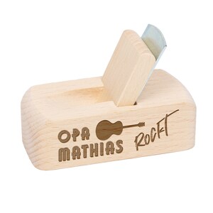 Bottle opener beer slicer with personalized motif Grandpa rocks