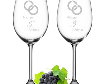 Leonardo Puccini Weinglas Mit Gravur – Personalisierbar Mit Namen & Datum, Geschenk Zur Hochzeit/Jahrestag