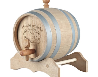 Wooden barrel whiskey barrel 2 LITER incl. engraving motif...