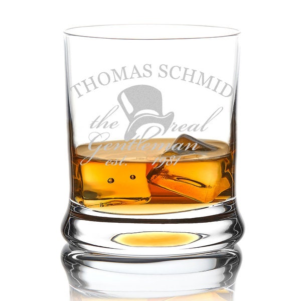 Whiskey glass including engraving Real Gentleman...