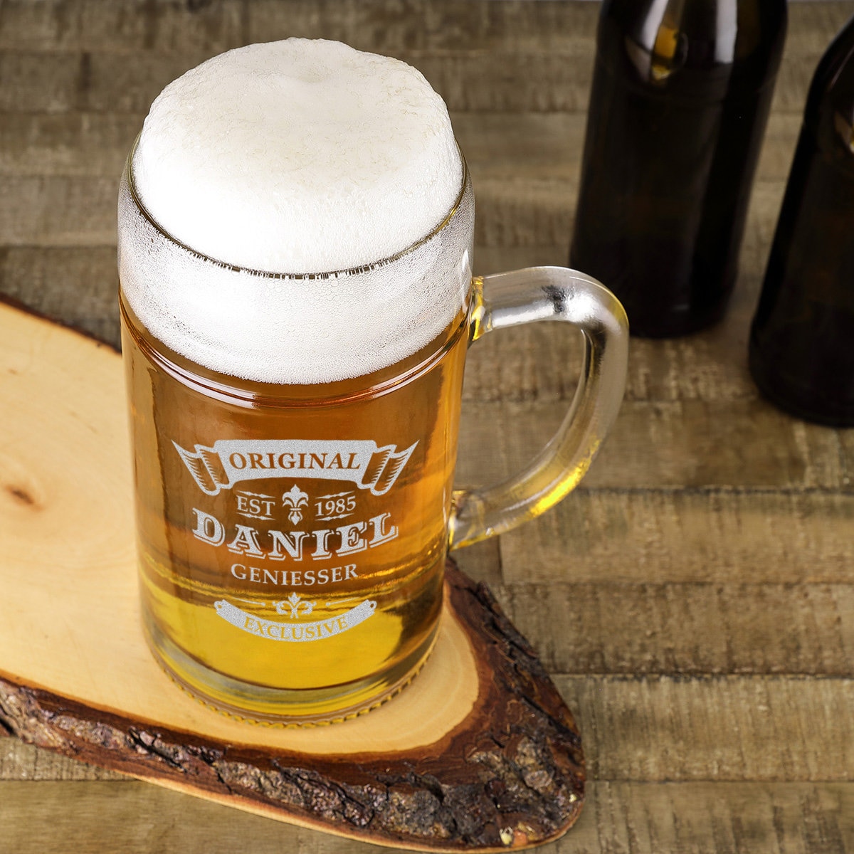 Mijoma Boccale Boccale Da Birra In Vetro Da 1 Litro - Stabile E Lavabile, Stile Oktoberfest Boccale Litro Birra - Foto 7