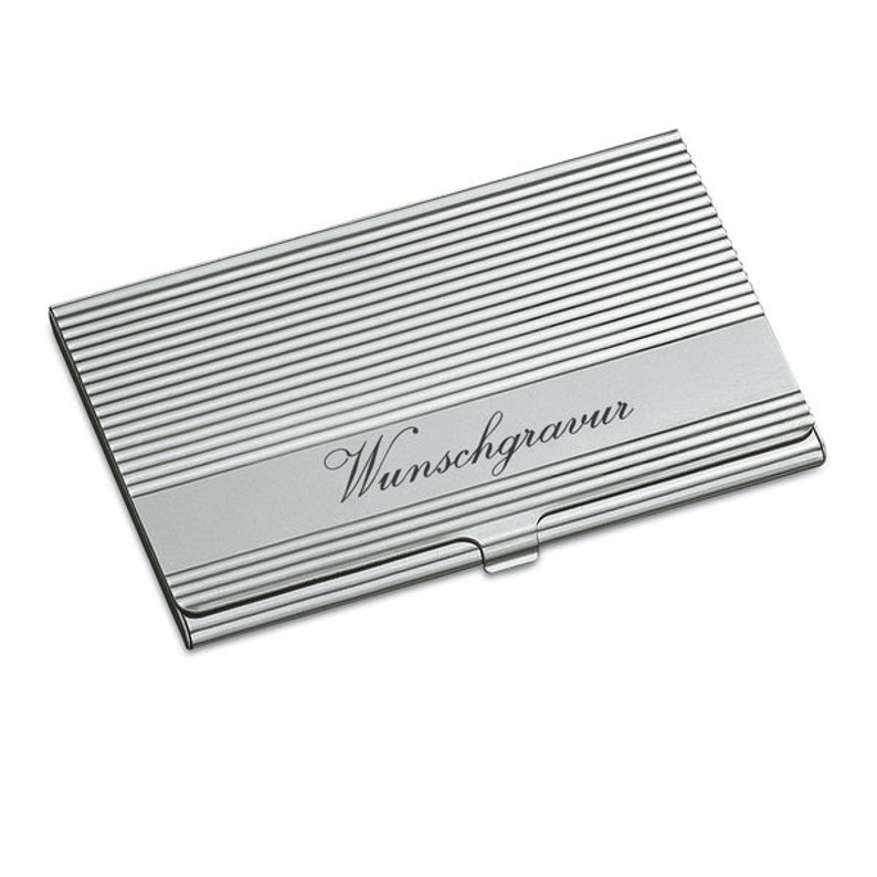 Visitenkarten-Etui aus Metall poliert inkl Gravur