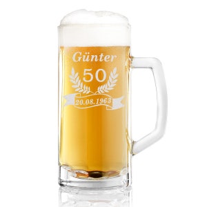 Bierkrug  Bierseidel 0,5 Liter mit Gravur