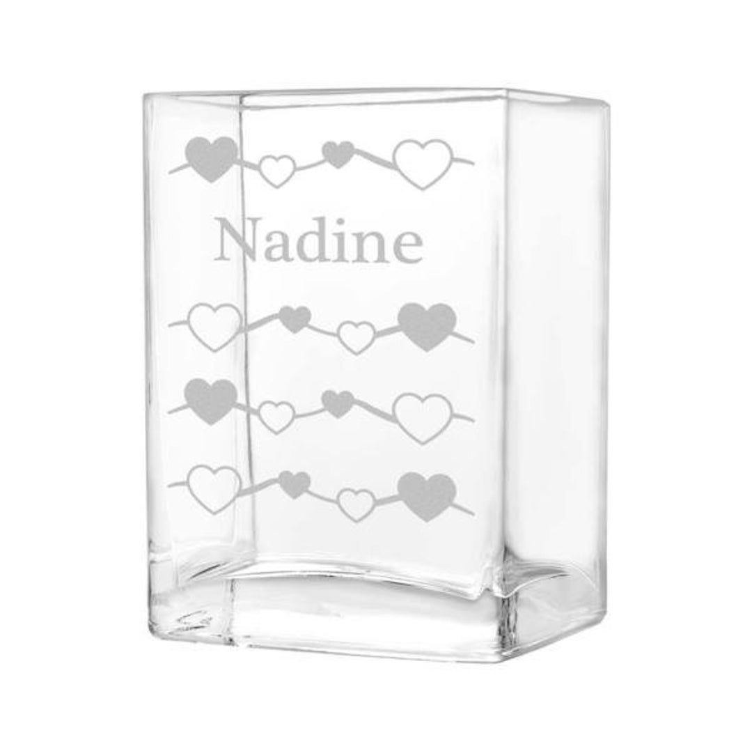 Polar-effekt Vaso In Vetro Personalizzato Con Incisione Laser - Motivo Fiori Rampicanti - Dimensioni 10x14x8 Cm - Regalo Per Matrimonio E Festa Della Mamma - Lavabile In Lavastoviglie